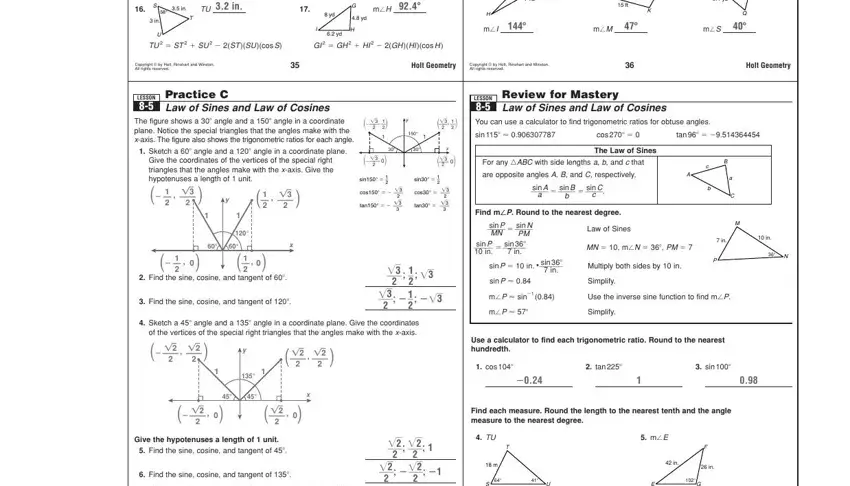 stage 4 to completing prentice hall gold geometry 8 5 practice law of sines answers