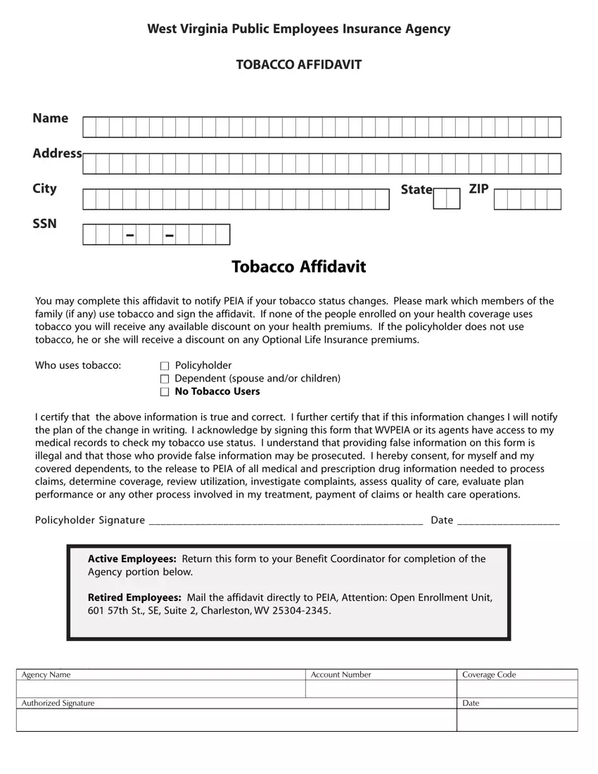 Peia Tobacco Affidavit first page preview