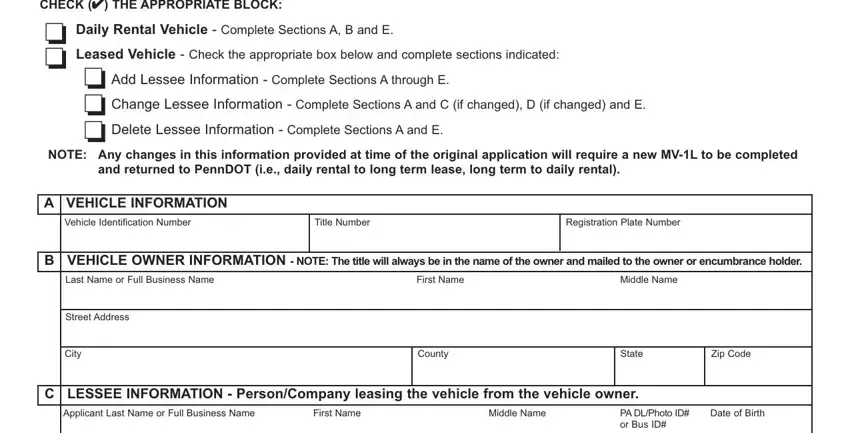 Pennsylvania Mv 1L Form ≡ Fill Out Printable PDF Forms Online