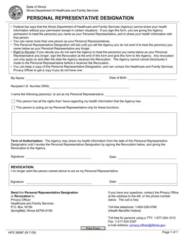 Personal Representative Designation Form Preview