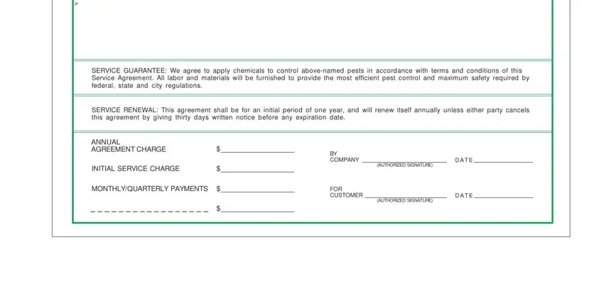 step 2 to entering details in pest control agreement