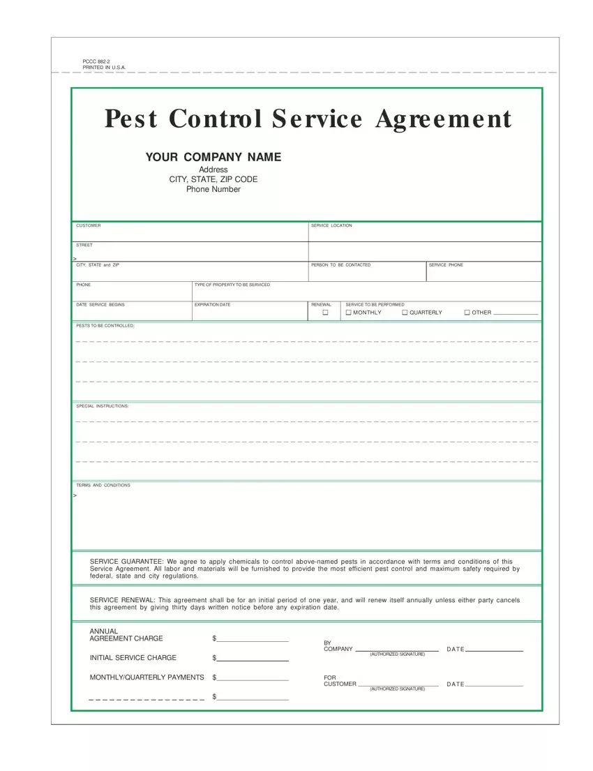 Pest Control Contract Template first page preview