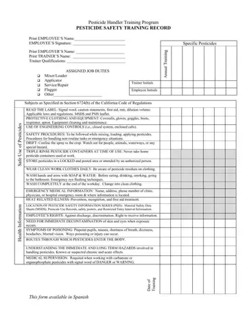 Pesticide Safety Training Form Preview