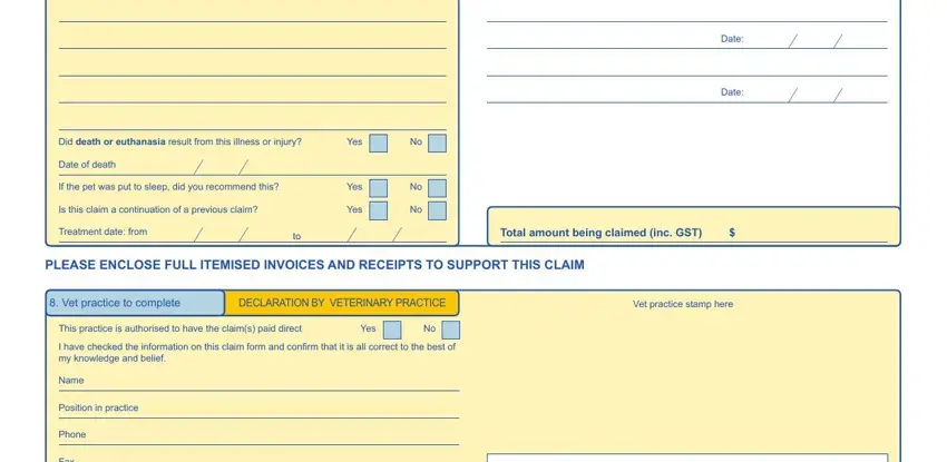 Filling in petplan canada claim form part 5