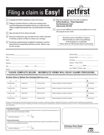 Petfirst Claim Form Preview