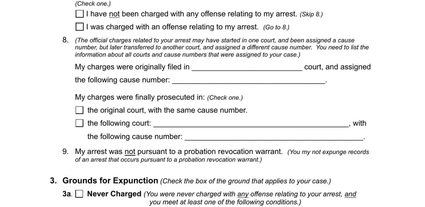 step 3 to finishing forms for expungement