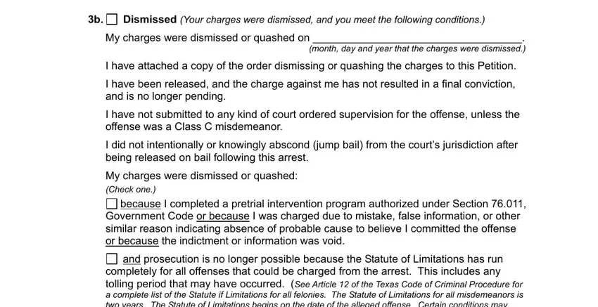 Finishing forms for expungement step 5