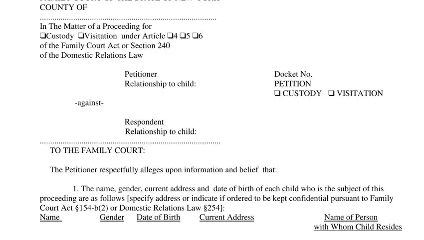 entering details in forms familycourt stage 1