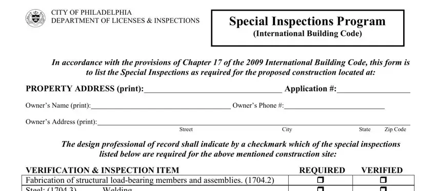 stage 1 to filling out pennsylvania philadelphia special inspections