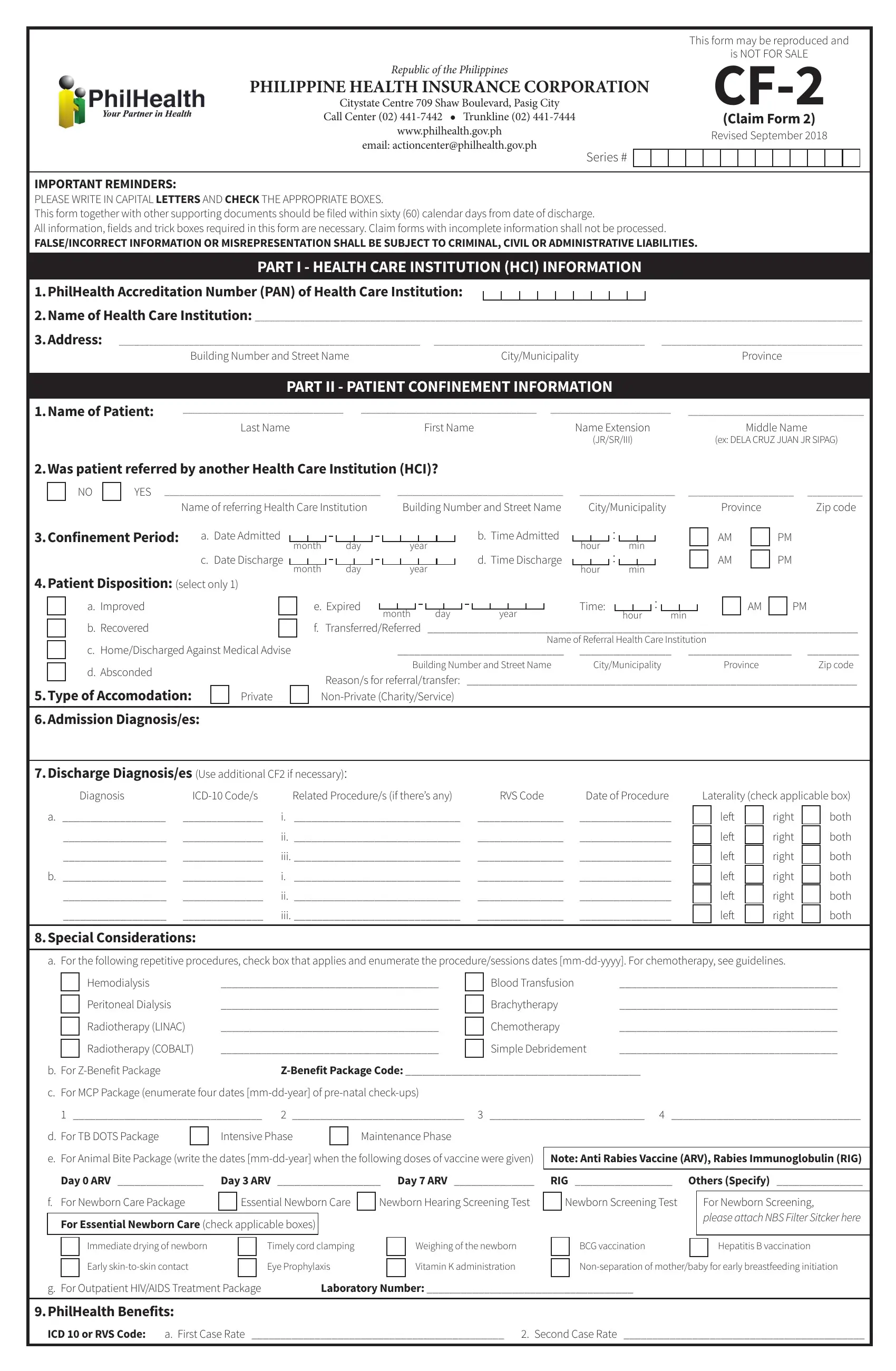 Philhealth Cf2 Form ≡ Fill Out Printable Pdf Forms Online 8632