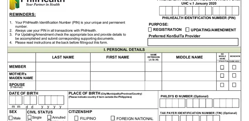 filling in philhealth gov ph stage 1