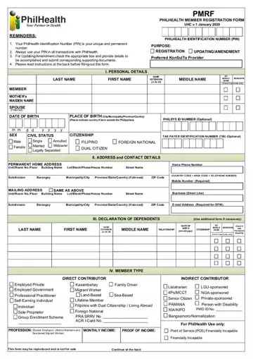 Philhealth Registration Form Preview