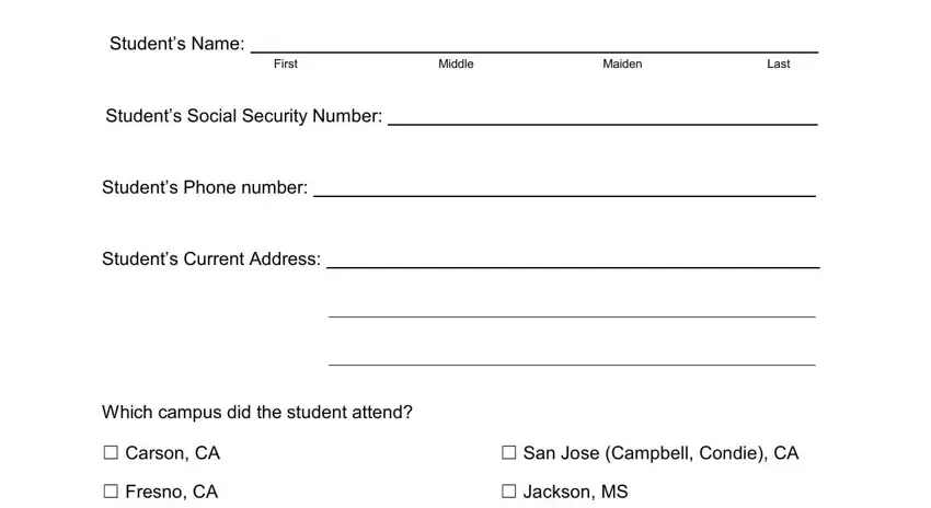 filling out condie junior college request for transcripts part 1