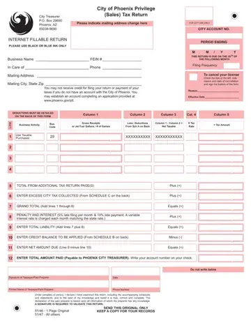 Phoenix Tax Return Form Preview