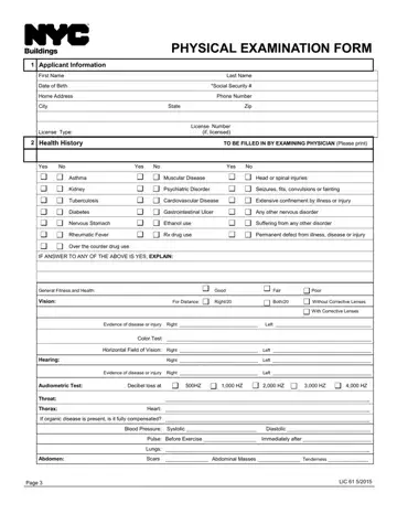 Physical Examination Form Preview