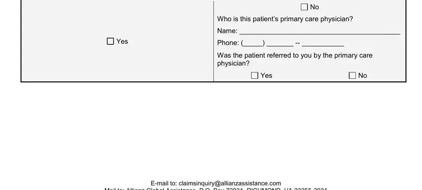 Completing allianz physician form stage 2