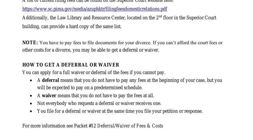 Filling in divorce any petition template step 2