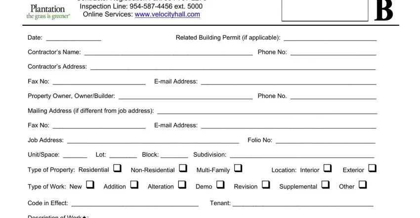 portion of fields in city of plantation permit