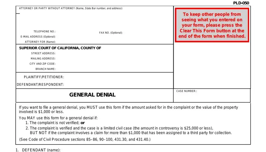 denial form pdf spaces to fill in