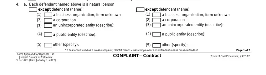 stage 3 to filling out complaint contract b