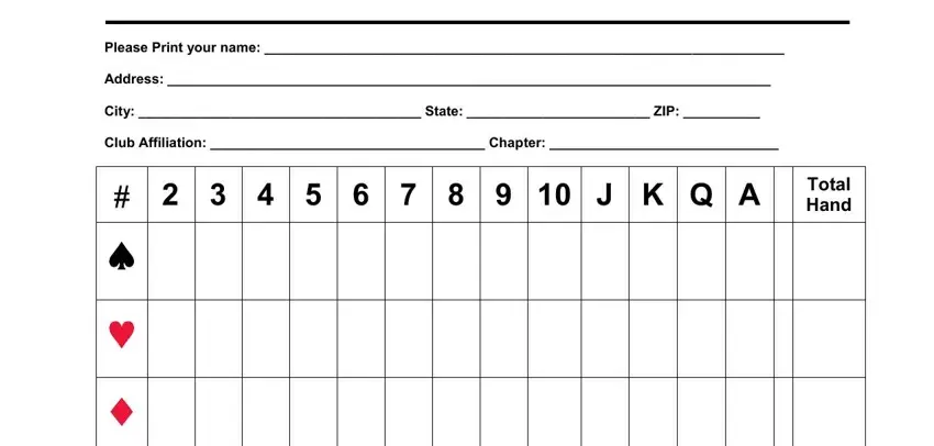 portion of empty spaces in  printable poker run sheets