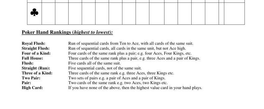 Filling out poker run rules and step 2