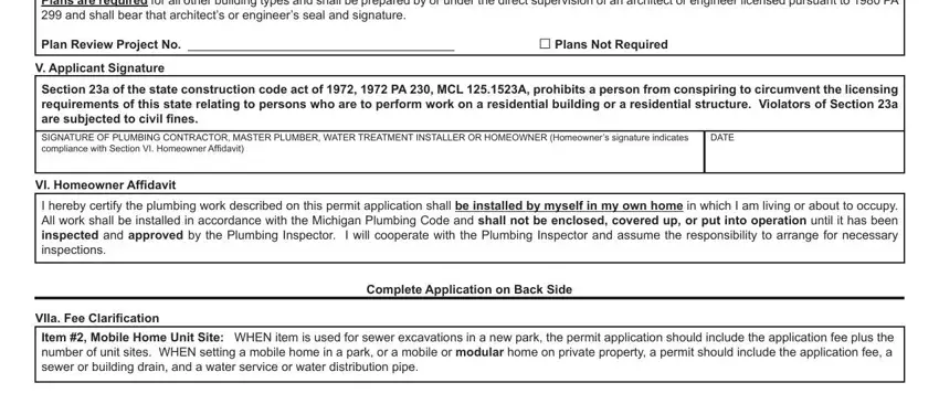 step 2 to finishing plumbing inspection form