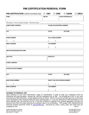 Pmi Certification Renewal Form Preview