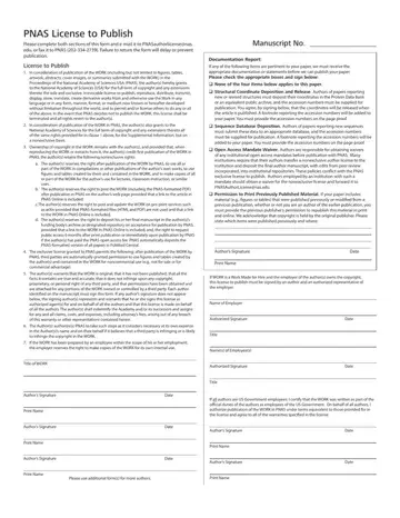 Pnas License To Publish Form Preview