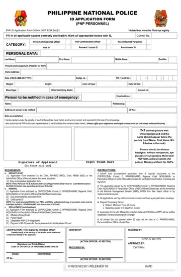 PNP ID Application Form Preview