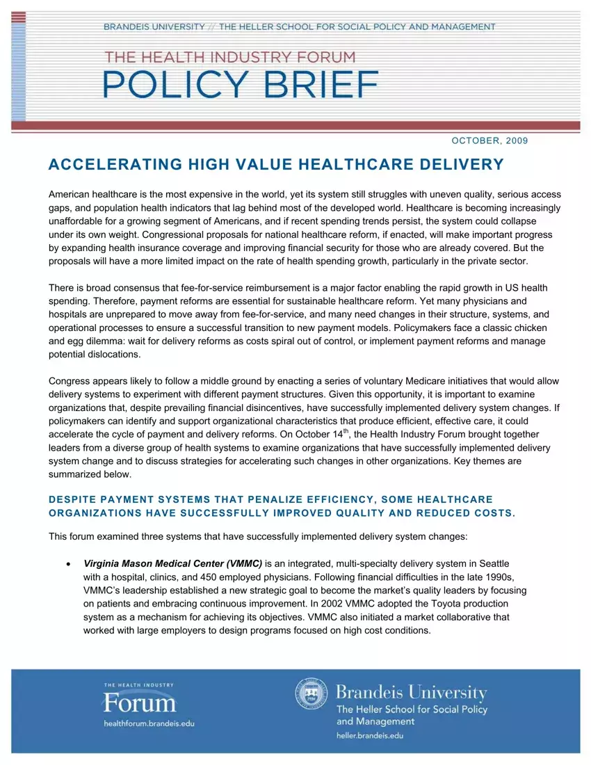 Policy Briefing Template Form first page preview
