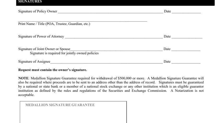 part 3 to completing Policy Loan Request