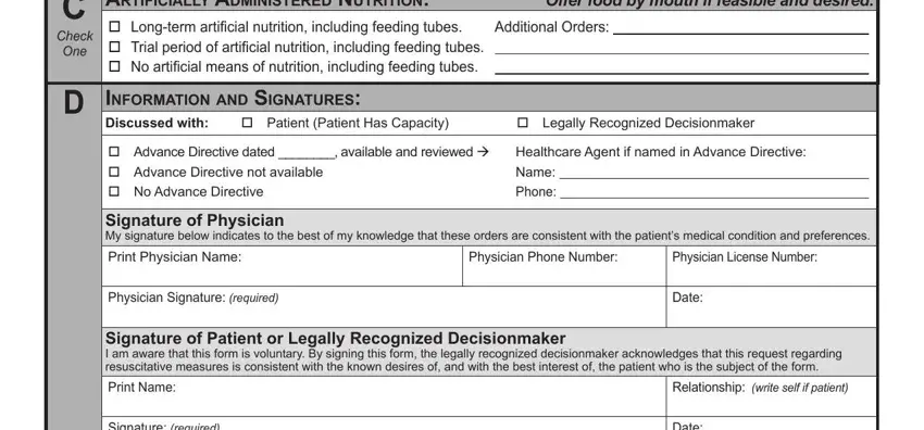 Completing printable polst form stage 2