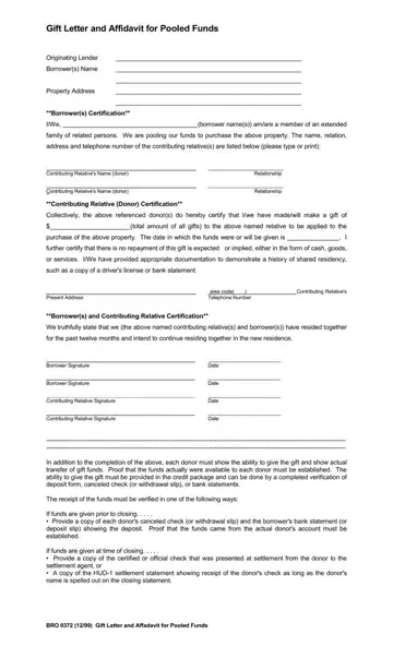 Pooled Funds Letter Form Preview