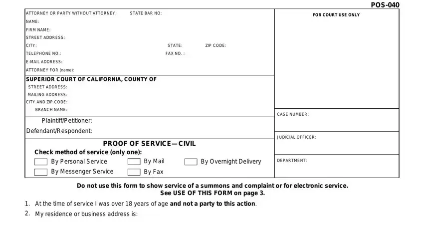 portion of blanks in Pos 040 Form