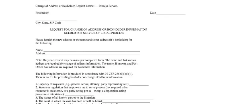 address request form blanks to consider