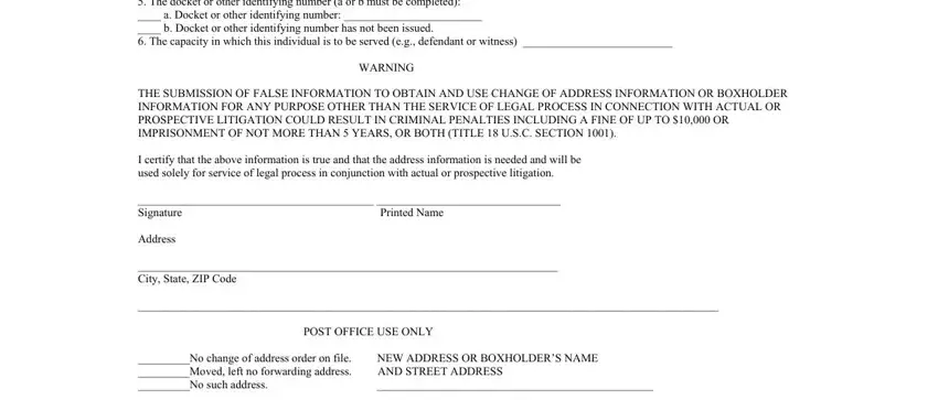 step 2 to finishing address request form