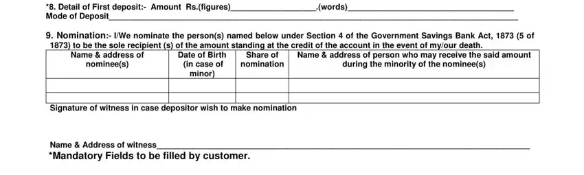 Filling out post office savings account form part 3