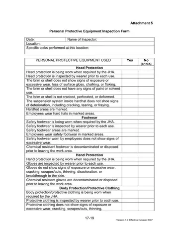 BCCC PPE Checklist Form Preview