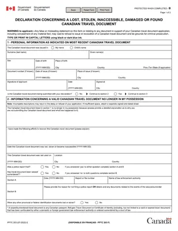 PPTC 203 Form Preview