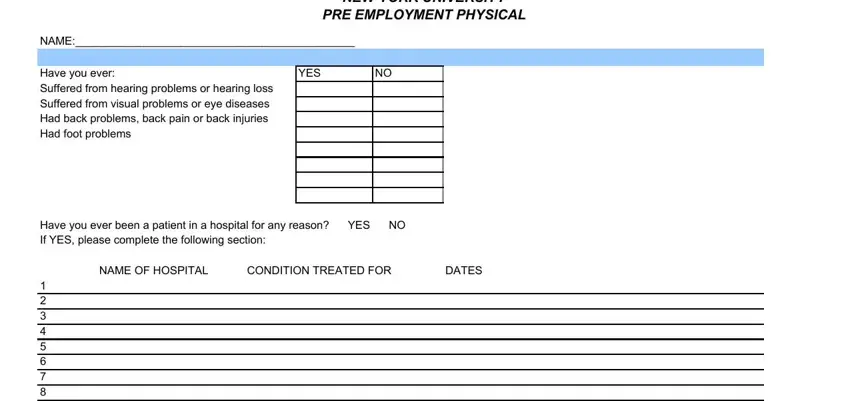 step 4 to entering details in pre employment physical