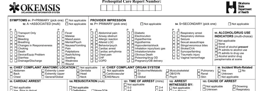 Filling out pre hospital care report form medical step 5