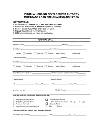 Prequalification Mortgage Paper Preview