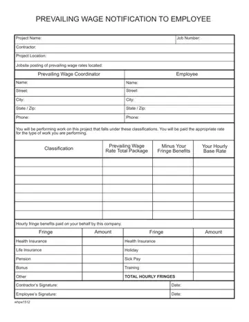 Prevailing Wage Notification Form Preview