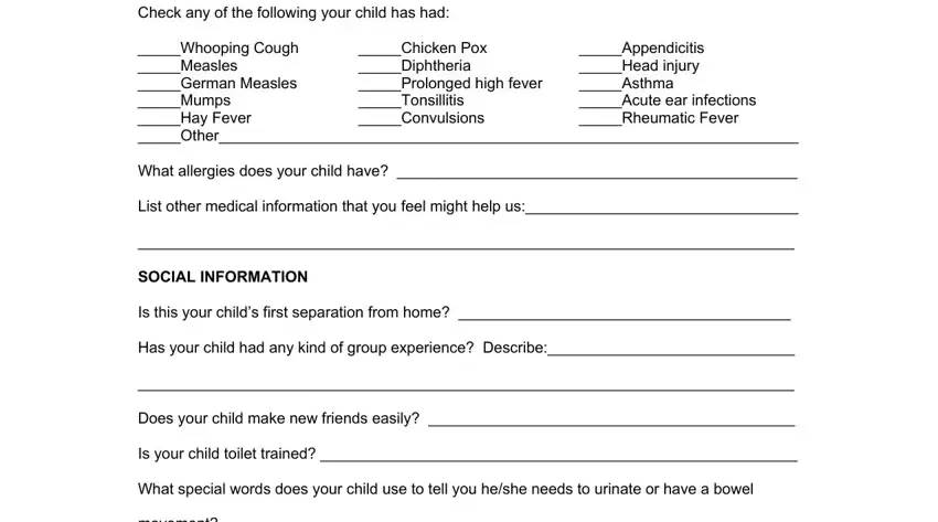 stage 5 to entering details in daycare lady forms