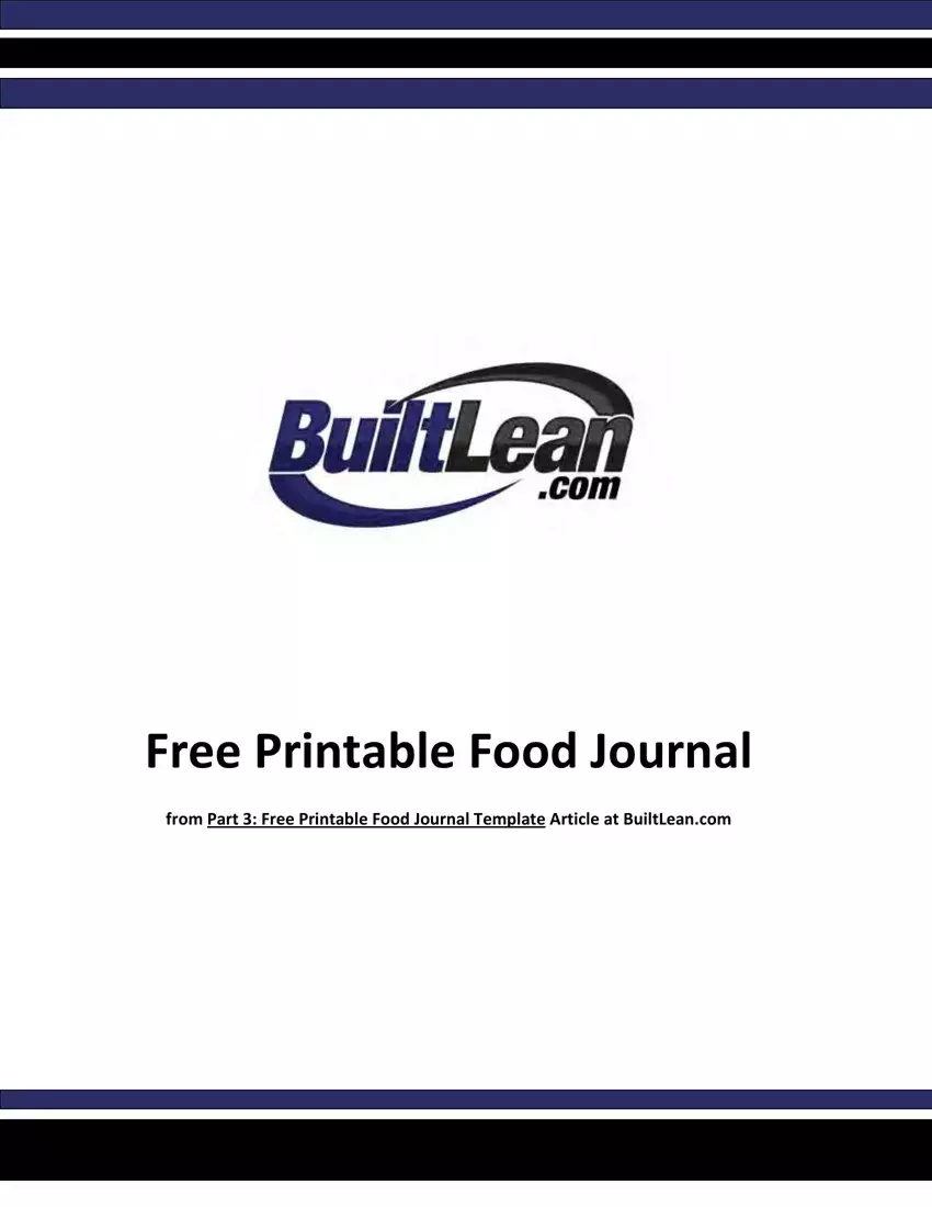 Printable Diet Journal first page preview
