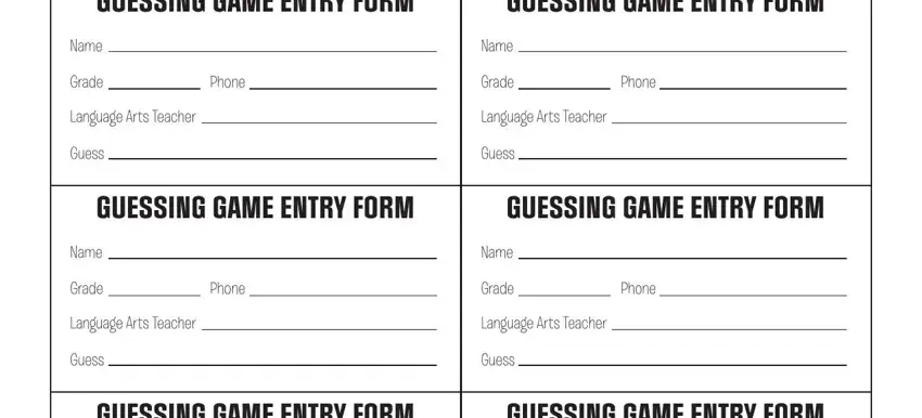 stage 2 to entering details in printable entry form