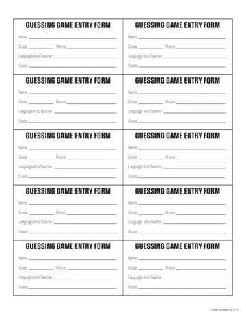 Printable Entry Form Preview
