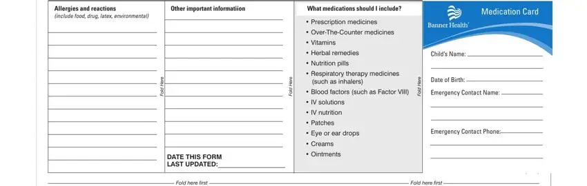 filling out med card template step 1