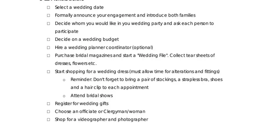 blank wedding day timeline template gaps to fill out